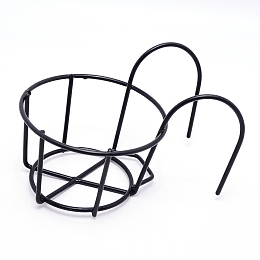 AHANDMAKER Iron Flower Pot Shelf, for Indoor Outdoor Garden, Black, 16x13x11.5cm