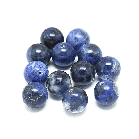 ARRICRAFT Natural Sodalite Beads, Round, 14mm, Hole: 1.2mm