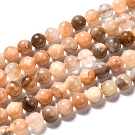 Arricraft Natural Sunstone Beads Strands, Round, 10mm, Hole: 1mm, about 39pcs/strand, 15.5 inches(39.5cm)