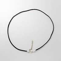 Honeyhandy Black Faux Suede Necklace Cord Making, with Platinum Color Iron Lobster Clasps and Iron Chains, 17.7 inch