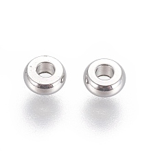 Honeyhandy 304 Stainless Steel Beads, Disc/Flat Round, Stainless Steel Color, 4x2mm, Hole: 1.5mm