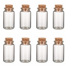 Honeyhandy Glass Jar Glass Bottles, with Cork Stopper, Wishing Bottle, Bead Containers, Clear, 50x27mm, Bottleneck: 20mm in diameter, Capacity: about 13ml(0.44 fl. oz)