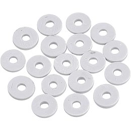 NBEADS 10 Strands Handmade Flat Round Polymer Clay Bead Spacer Beads for DIY Jewelry Making, 4x1mm, Hole: 1mm, About 380pcs/strand, LightGrey