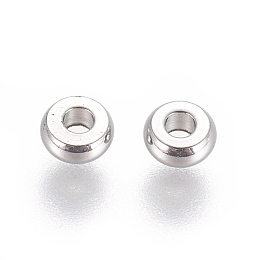 Honeyhandy 304 Stainless Steel Beads, Disc/Flat Round, Stainless Steel Color, 4x2mm, Hole: 1.5mm