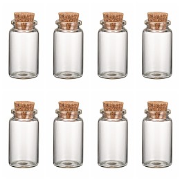 Honeyhandy Glass Jar Glass Bottles, with Cork Stopper, Wishing Bottle, Bead Containers, Clear, 50x27mm, Bottleneck: 20mm in diameter, Capacity: about 13ml(0.44 fl. oz)