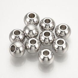 ARRICRAFT 304 Stainless Steel Spacer Beads, Cadmium Free & Lead Free, Round, Stainless Steel Color, 4x3mm, Hole: 1.5mm