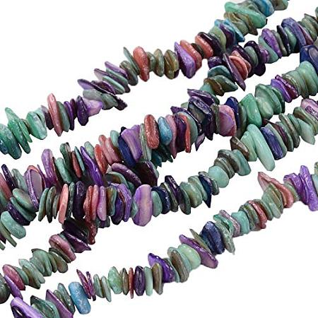 ARRICRAFT About 3800pcs 20 Stands Mixed Color Chips Shell Round Beads Strands Seashells Gemstone Beads for Necklace, Bracelet, Jewelry Making, Home and Wedding Decor (15