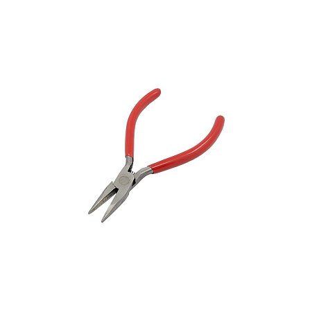 NBEADS 1 Pc Carbon Steel Jewelry Pliers Polishing Short Chain-Nose Jewelry Hande Tool About 130mm Long Red