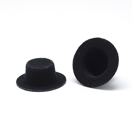 Honeyhandy Cloth Hat Decoration, DIY Craft Decoration, with Plastic inside, Black, 40~41x16mm