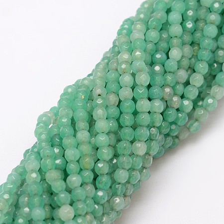 ARRICRAFT Natural Agate Bead Strands, Dyed, Faceted, Round, Pale Green, 4mm, Hole: 0.8mm, about 90~92pcs/strand, 14 inch