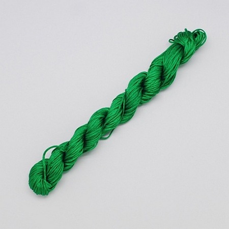 Honeyhandy 10M Nylon Jewelry Thread, Nylon Cord for Custom Woven Bracelets Making, Green, 2mm