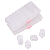Elite 2 Sets Plastic Bead Accessory Storage Organizer with 50 Small Plastic Stackable Jars Container Clear