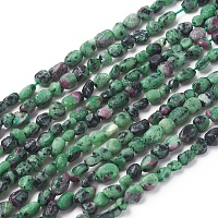 ARRICRAFT Natural Ruby in Zoisite Beads Strands, Nuggets, 6~8.5x5.5~6.5x2.9~4.9mm, Hole: 0.8mm, about 61pcs/strand, 15.35 inches(39cm)