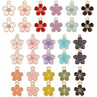 Arricraft 32 Pcs Enamel Alloy Charms Pendant, Colorful Flower Charms, Enamel Dangle Charms for Jewelry Making Bracelet Necklace ( 3 Styles )