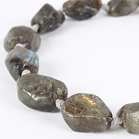 Honeyhandy Natural Gemstone Labradorite Rough Nuggets Bead Strands, 22x15x8mm, Hole: 2mm, about 10~17pcs/strand, 16.54 inch