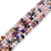 ARRICRAFT Natural & Synthetic Beads Strands, Rondelle, Faceted, 4.5x3.5mm, Hole: 0.8mm, about 118pcs/strand, 15.31 inch(38.9cm)