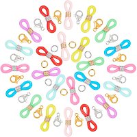 GORGECRAFT 150Pcs 8 Colors Glasses Chain Ends Colorful Adjustable Eyeglass Chain Strap Necklace Holder Anti-Slip Spectacle Rubber Connectors Loop End Safety Retainer for Sunglasses Adults Reading