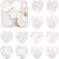 BENECREAT 30PCS Freshwater Shell Charms Pendants Heart Shape Seashell Color Charms for Bracelet Necklace DIY Jewelry Making, Hole: 1mm