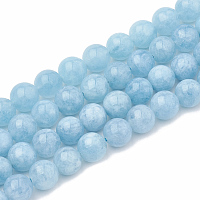 ARRICRAFT Natural Chalcedony Beads Strands, Imitation Aquamarine, Dyed & Heated, Round, 6~7mm, Hole: 1mm, about 60~67pcs/strand, 15.7 inches