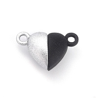 Honeyhandy Alloy Magnetic Clasps, Heart, Black, 15x9.5x6mm, Hole: 1.5mm