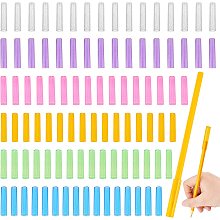 FINGERINSPIRE 96Pcs 6 Colors Plastic Pencil Cap (1.8x0.4 inch, Inner Diameter 0.3inch) Colorful Pencil Tip Protector Cover General Pencils Extender Holders for Student School Office