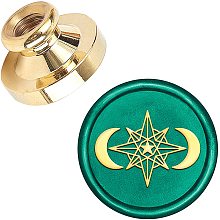 CRASPIRE Wax Seal Stamp Heads Only No Handle Sealing Wax Stamp Head Replacement Stars and Moon Vintage Removable Brass Seal Head 25mm for Wedding Invitations Envelopes Christmas Party Gift Wrap