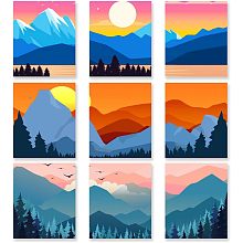 SUPERDANT Landscape Canvas Wall Poster Natural Wall Art Prints Poster Artwork Geometric Abstraction for Living Kids Room Bedroom Office Wall Decoration No Framed Picture Decor Panel Set of 9