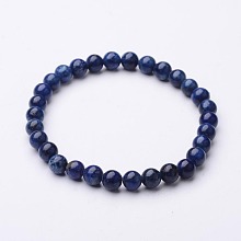 Honeyhandy Natural Lapis Lazuli(Dyed) Beaded Stretch Bracelets, 56mm