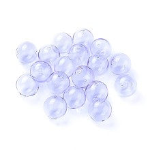 Honeyhandy Handmade Blown Glass Beads, Round, Violet, 16x16mm, Hole: 1~2mm