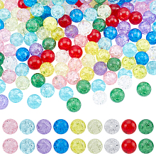 PandaHall Elite 9 Color No Hole Crackle Beads, 270pcs Glass Round Beads 12mm Vase Filler Beads Table Scatter Beads Loose Beads for Wedding Centerpiece Floral Decoration Plants