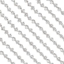 AHANDMAKER 1.9~2 Yards Rhinestone Trim, Shiny Crystal Rhinestone Trim Chain, Rhinestone Chain Applique for Sewing Crafts, Jewelry DIY and Bridal Costume Embellishment (0.33 inches/8.5mm)