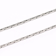 Honeyhandy 304 Stainless Steel Cardano Chains, Soldered, Stainless Steel Color, 0.8x0.4mm