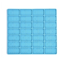 Honeyhandy DIY Dominoes Silicone Molds, Resin Casting Molds, For UV Resin, Epoxy Resin Jewelry Making, Rectangle with Polka Dot Pattern, Deep Sky Blue, 205x189x6.5mm, Inner Diameter: 48.5x24.5mm