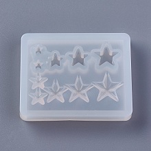 Honeyhandy Silicone Molds, Resin Casting Molds, For UV Resin, Epoxy Resin Jewelry Making, Star, White, 49.5x40x7mm, Inner Size: 4~12mm