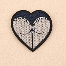 Honeyhandy Computerized Embroidery Cloth Iron on/Sew on Patches, Costume Accessories, Appliques, Heart, Moccasin, 60x56mm