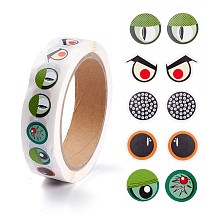 Honeyhandy Self Adhesive Eye Balls Sticker, Children Handmade Tools DIY Toy Craft Materials Sticker, Colorful, 1.6~1.75x1.3~1.6cm, about 1000pcs/roll