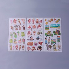 Honeyhandy Scrapbook Stickers, Self Adhesive Picture Stickers,  Ice Cream Pattern, Colorful, 200x100mm