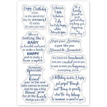 GLOBLELAND Birthday Blessing Words Silicone Clear Stamps with Happy Birthday for Card Making DIY Scrapbooking Photo Album Decorative Paper Craft,6.3x4.5 Inches