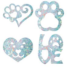 GORGECRAFT 16PCS Dog Pow Heart Window Decals Static Love Glass Sliding Door Sticker Clings Non Adhesive Vinyl Film Home Decals for Windows Prevent Stop Birds Dogs Pets Strikes