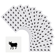 OLYCRAFT Paper Self Adhesive Cartoon Stickers, for Envelopes, Bubble Mailers and Bags Decor, Black, Cow Pattern, 6.6x8.1x0.02cm