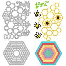 GLOBLELAND 2Pcs Hexagon Background Cutting Dies Metal Honeycomb Board Embossing Stencils Die Cuts for Paper Card Making Decoration DIY Scrapbooking Album Craft Decor