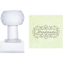 PandaHall Elite Handmade Soap Stamp, Word Soap Embossing Stamp Border Text Clear Acrylic Soap Stamps Rectangle Soap Chapter Imprint Stamp for DIY Soap Supplies Clay Pottery Crafts Art Gift