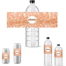 PandaHall Elite 30pcs Cheers Wine Labels Glitzy Water Bottle Stickers Personalized Bottle Wraps Decorations Self-Adhesive Champagne Cover Tags for Wedding Baby Shower Birthday Party Anniversar