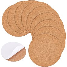 BENECREAT 10pcs Self-Adhesive Cork Sheets, 7.87inch Round Strong Cork Sheets, Mini Cork Tiles for Wall Decoration Floor DIY Crafts Project