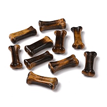 Honeyhandy Natural Tiger Eye Dog Bone Shape Sculptures, Reiki Energy Stone for Dog Pet Lover, Home Display Decoration, 10~11.5x23~25x5~7mm