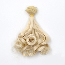 Honeyhandy High Temperature Fiber Long Pear Perm Hairstyle Doll Wig Hair, for DIY Girl BJD Makings Accessories, Lemon Chiffon, 5.91~39.37 inch(15~100cm)