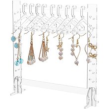 SUPERFINDINGS Acrylic Earring Displays Stands Transparent Dangle Earring Organizer Holder with 10 Coat Hangers Ear Stud Holder for Jewelry Display Supplies Hanging Earring Show