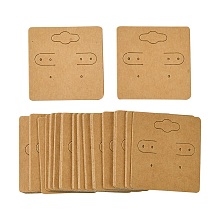 Kraft Paper Earring Display Cards with Hanging Hole, Square, Peru, 5x5x0.02cm