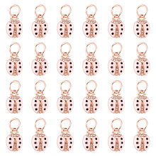 SUNNYCLUE 1 Box 30Pcs Ladybugs Charms Lady Bug Charms Bulk Insect Charms Lucky Rhinestone Pink Ladybird Beetles Animals Charms for Jewelry Making Charm Adults DIY Necklace Earrings Bracelet Crafts