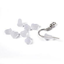 Honeyhandy Plastic Ear Nuts, Earring Backs, Clear, 6x5x4mm, Hole: 0.5mm, about 9000pcs/bag